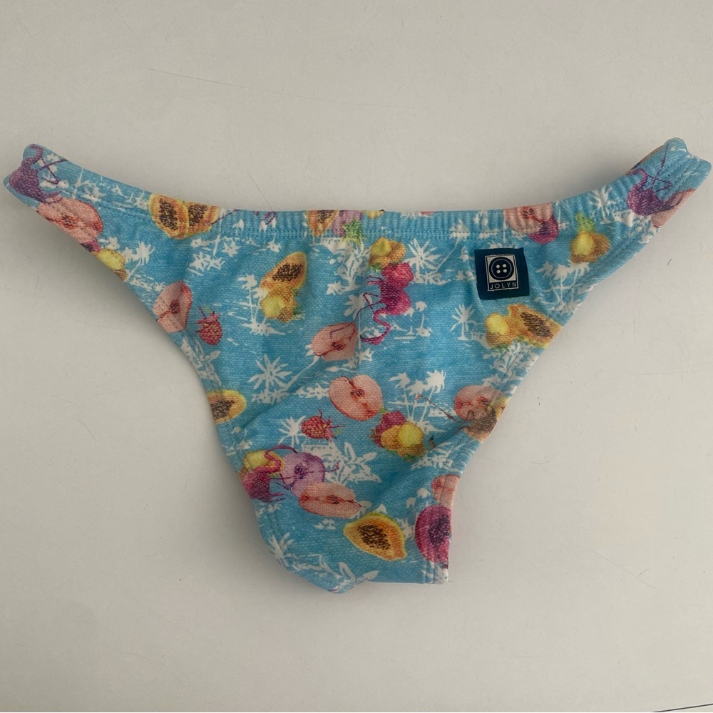 Jolyn Clothing Light Blue Tropical Print Bikini Bottom